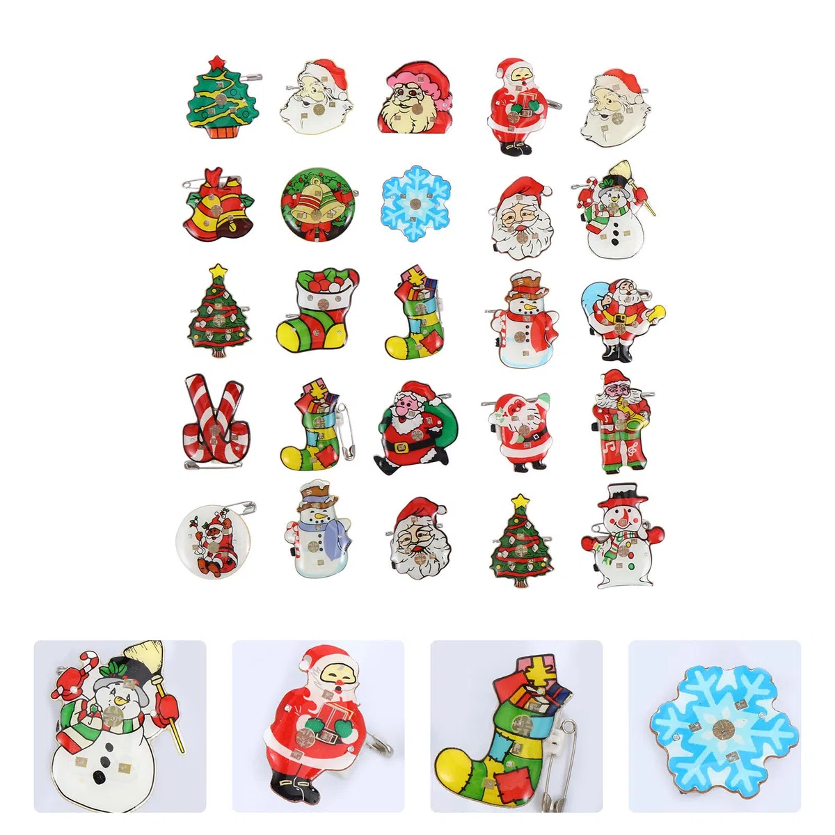 Toddmomy 25 Broches de Navidad Led Luminosos Pin de Broche Regalo para Niños (Estilo Aleatorio)