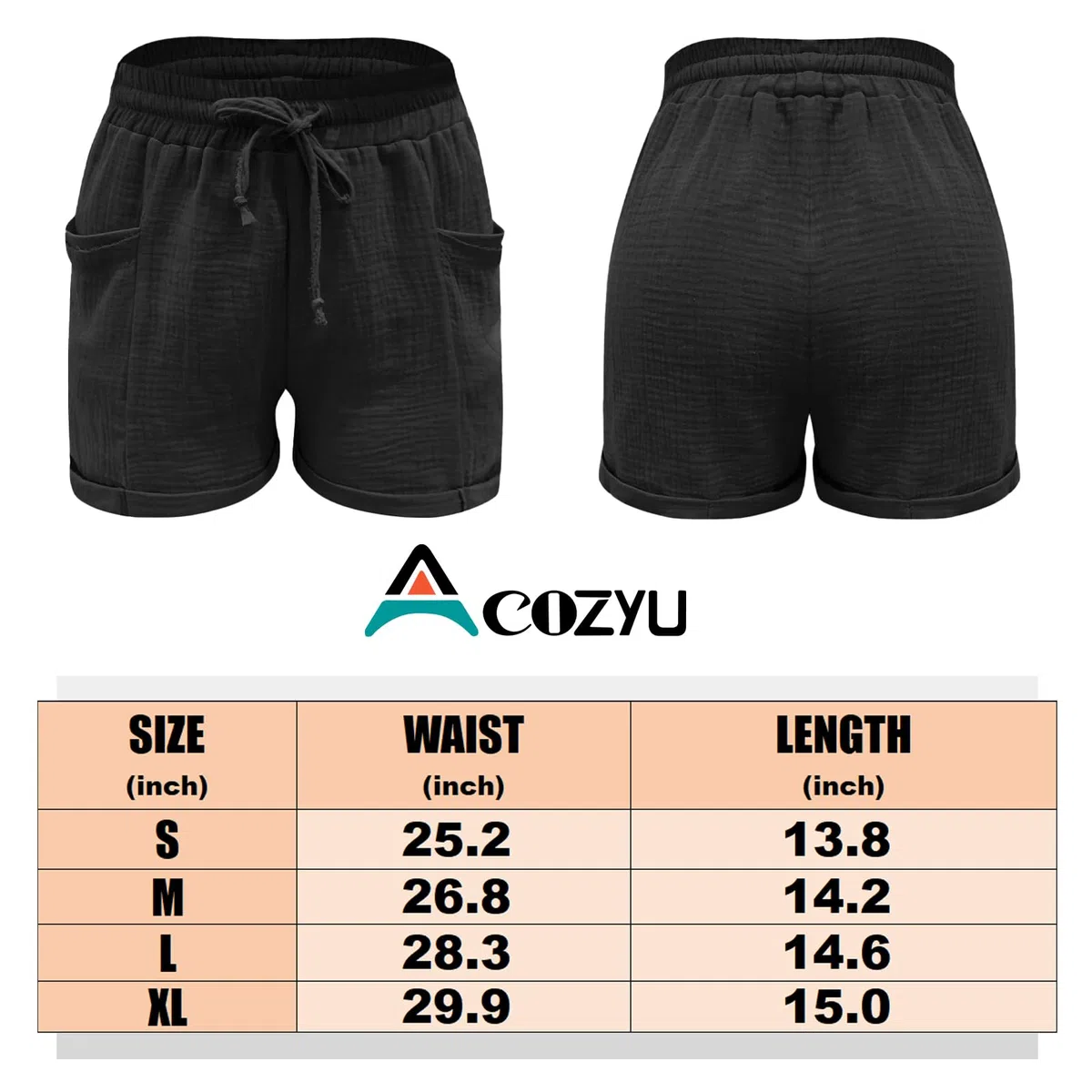 Pantalones Cortos Sueltos de Verano para Mujer CóModos Pantalones Cortos de AlgodóN y Lino para Mujer con Bolsillos Pantalones Casuales de Verano con CordóN de Cintura Alta