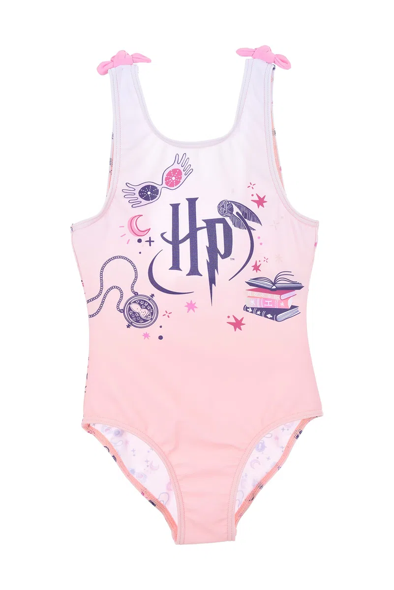 Harry Potter Bañador para Niña, Bañador de Una Pieza, Diseño Hermione Granger y Luna Lovegood, Bañador de Natación, Regalo para Niñas, Talla 5 Años | Rosa