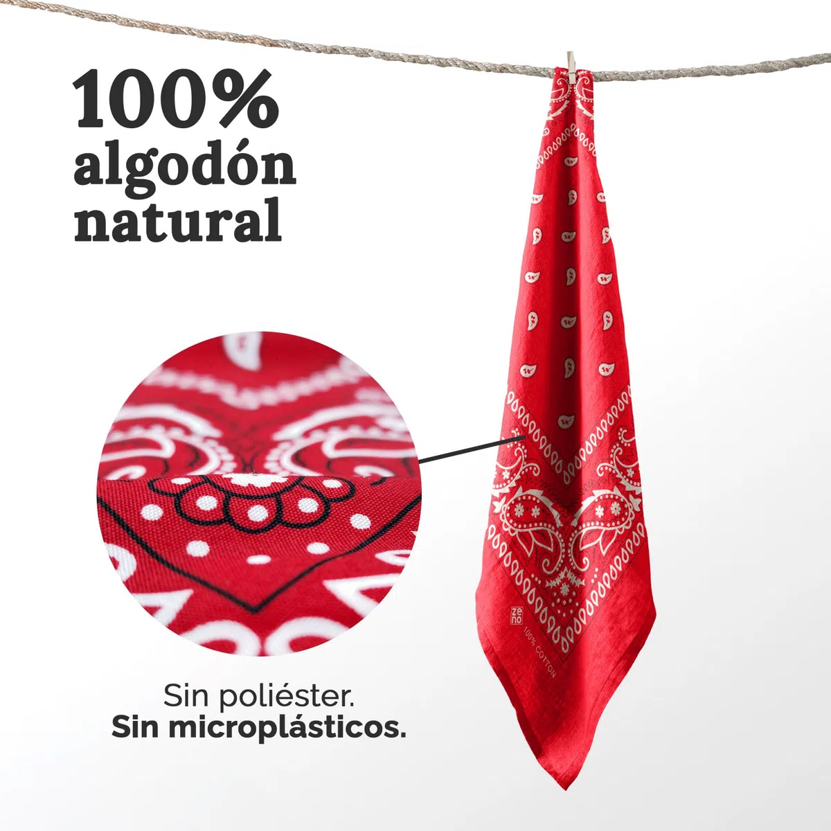 ZENO Bandana – 100% Algodón & Fibra Natural – Pañuelo Cabeza Hombre y Mujer Sin Poliéster – Suave, Resistente & Lavable – Bandana Hombre y Mujer – Unisex & Niños - 10 Pack