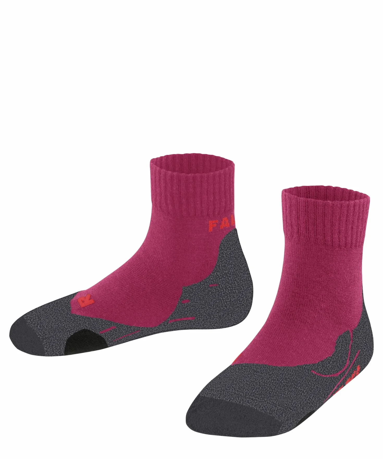 FALKE unisex niños TK2 Short calcetines para senderismo amortiguación media anti ampollas caliente transpirable secado rápido regulación del clima antiolores lana hilo funcional 1 par
