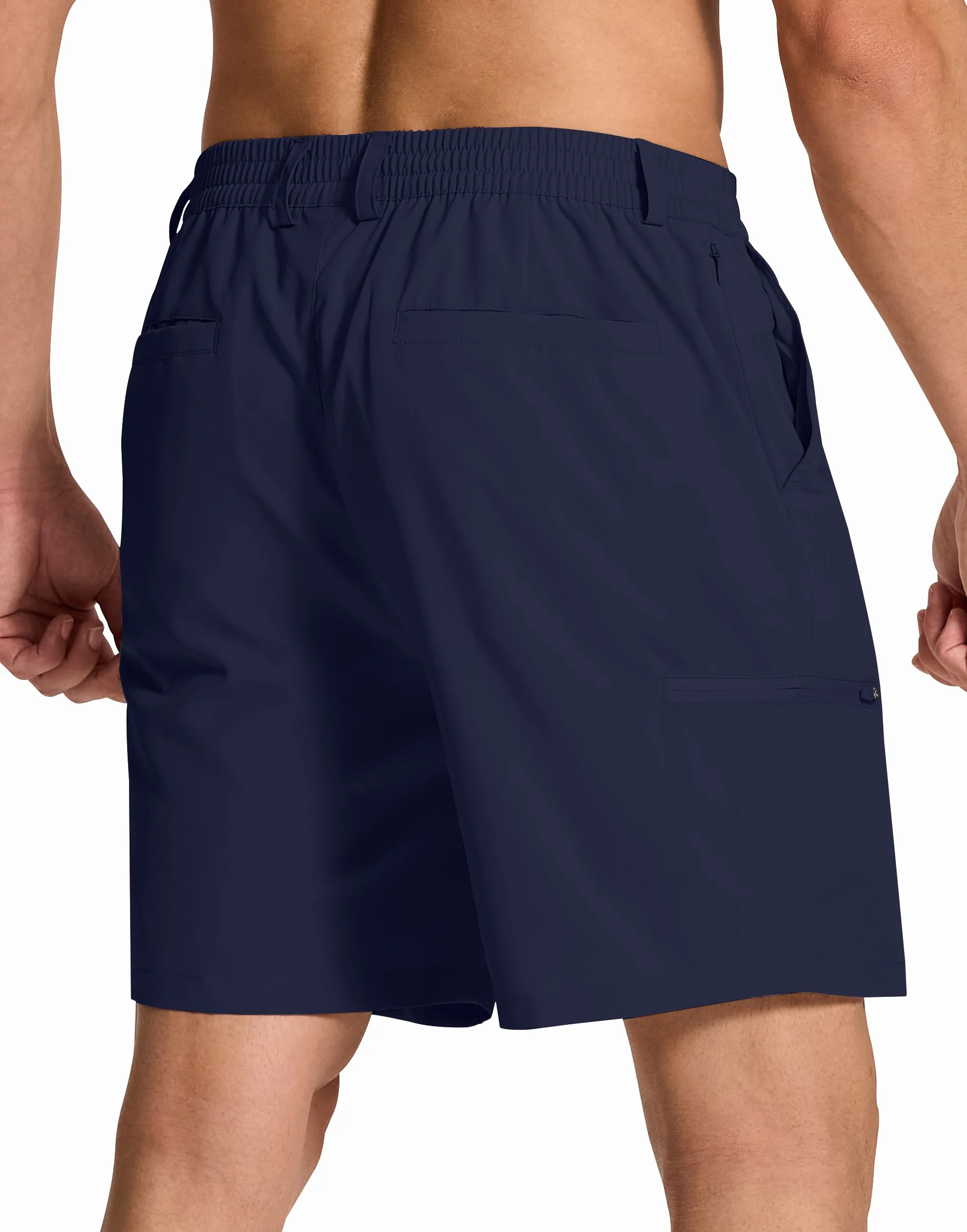 SERAMY Pantalones cortos de golf elásticos para hombre con 6 bolsillos, ajuste seco, entrepierna de 7 pulgadas, vestido ligero para senderismo, trabajo casual
