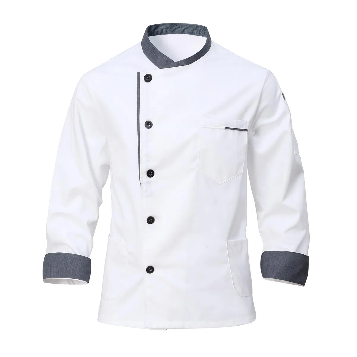 Chaqueta Chef Uniforme Manga Larga Ligero Cocinero Chaquetas Ajuste Moderno Cocina Restaurante