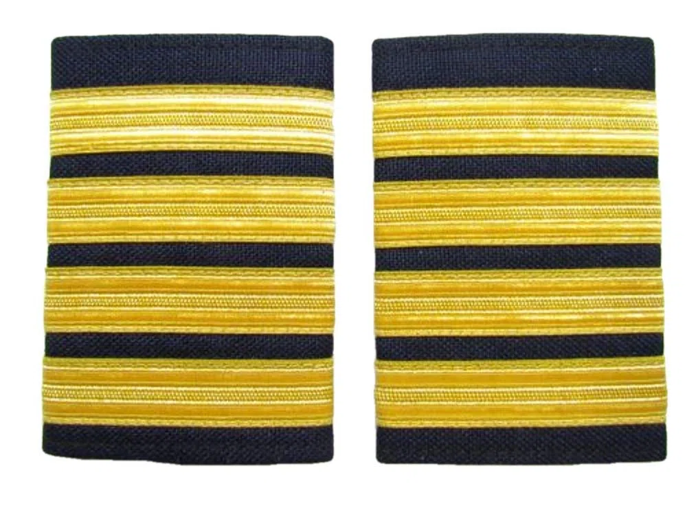 Uniform Store London Epaulette Pilot Captain First Officer R984-4 barras en tela azul marino
