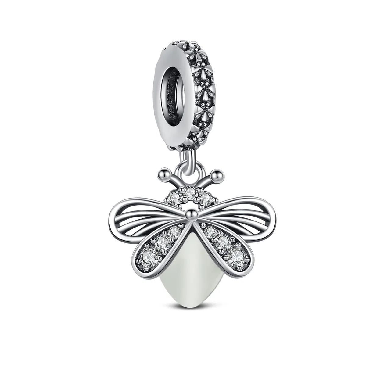Amor Charms Abalorios Colgante de Cuentas Plata de Ley 925 con Circonita Cúbica 5A Compatible con Europeo Pulsera Collar,Pulsera Y Collar Para Mujeres Como Regalo Para Madres Y Amigos