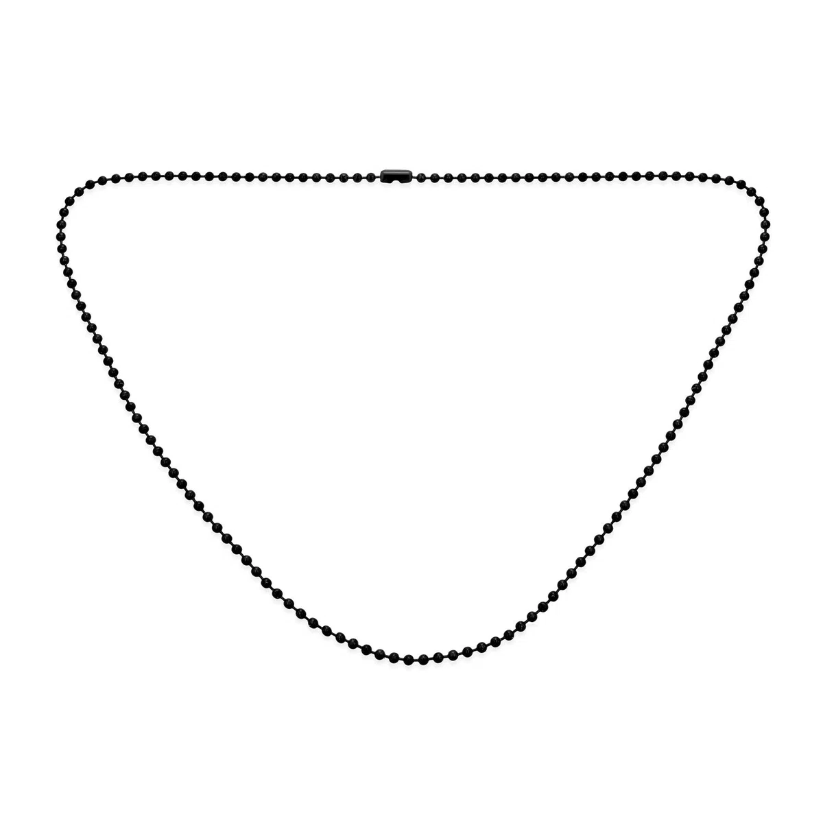 Bling Jewelry Collar de perlas de acero inoxidable 3mm chapado en negro para hombres adolescentes 18 mujeres 20 22 24 30 pulgadas