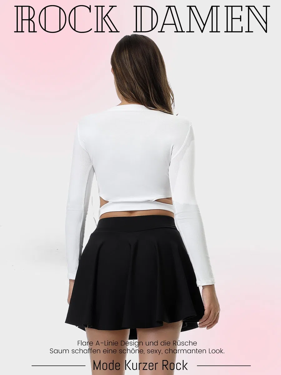 Falda de verano para mujer, gran elasticidad, informal, básica, línea A, cintura alta, falda ligera con pantalón, minifalda de tenis