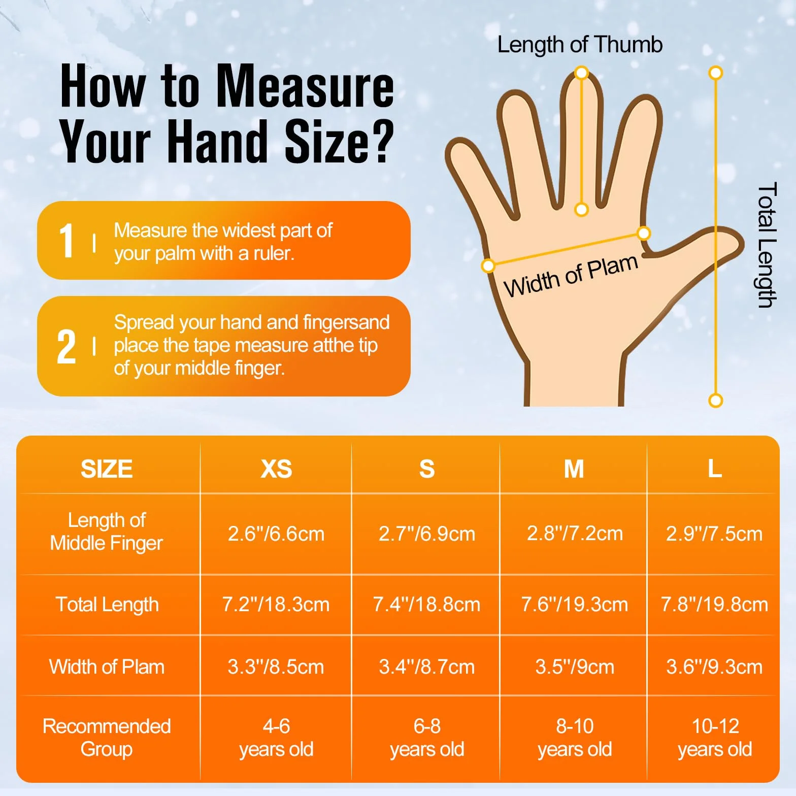 OOPOR Guantes de Deporte de Invierno para niños – Pantalla táctil Antideslizante térmica Guantes cálidos para niños y niñas, Ciclismo, equitación y fútbol de 4 a 12 años
