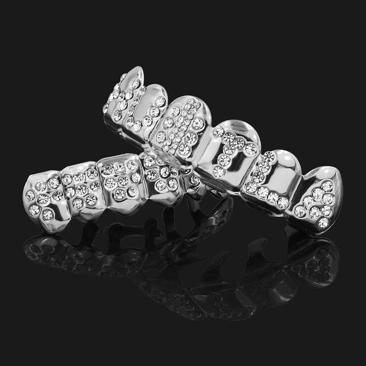 Dientes Postizos,18k Grillz De Hip Hop Chapado En Oro, Shine Parrillas De Oro Chapado Dientes De Hip Hop Conjunto, Regalo De Fiesta De Cosplay De Halloween