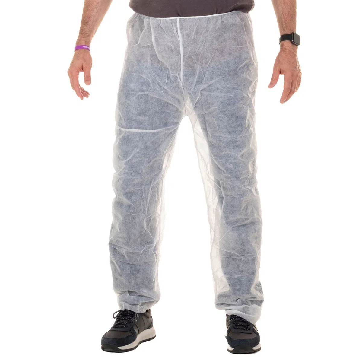 Xara - Pantalón de Presoterapia en TNT 30 g Desechable - Talla XL 115x65 cm con Calza Integrada – Hipoalergénico y Transpirable - 100% Reciclable - Color Blanco