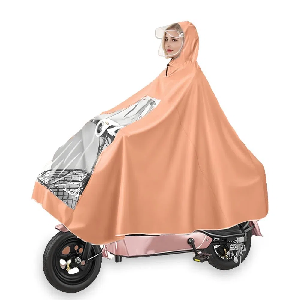 Capa de Lluvia para Motocicleta Eléctrica, Impermeable Reutilizable de Cuerpo Completo, Impermeable para Ciclismo con Casco, a Prueba de Tormentas, Unisex, Chaqueta Poncho con