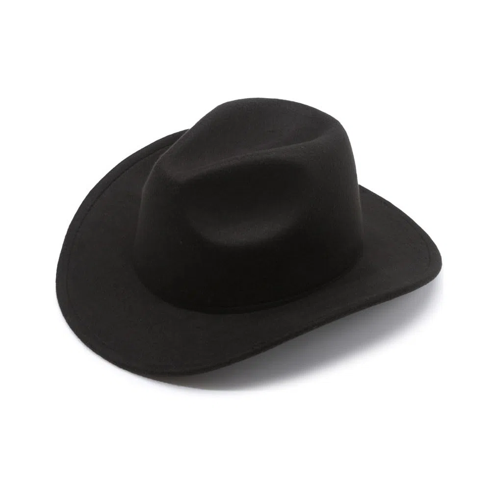 Sombrero de vaquero negro clásico sombrero de fieltro occidental universal de ala ancha sombreros Fedora sombreros invierno otoño mantener caliente sombrero estilo vaquero accesorios para fiesta de