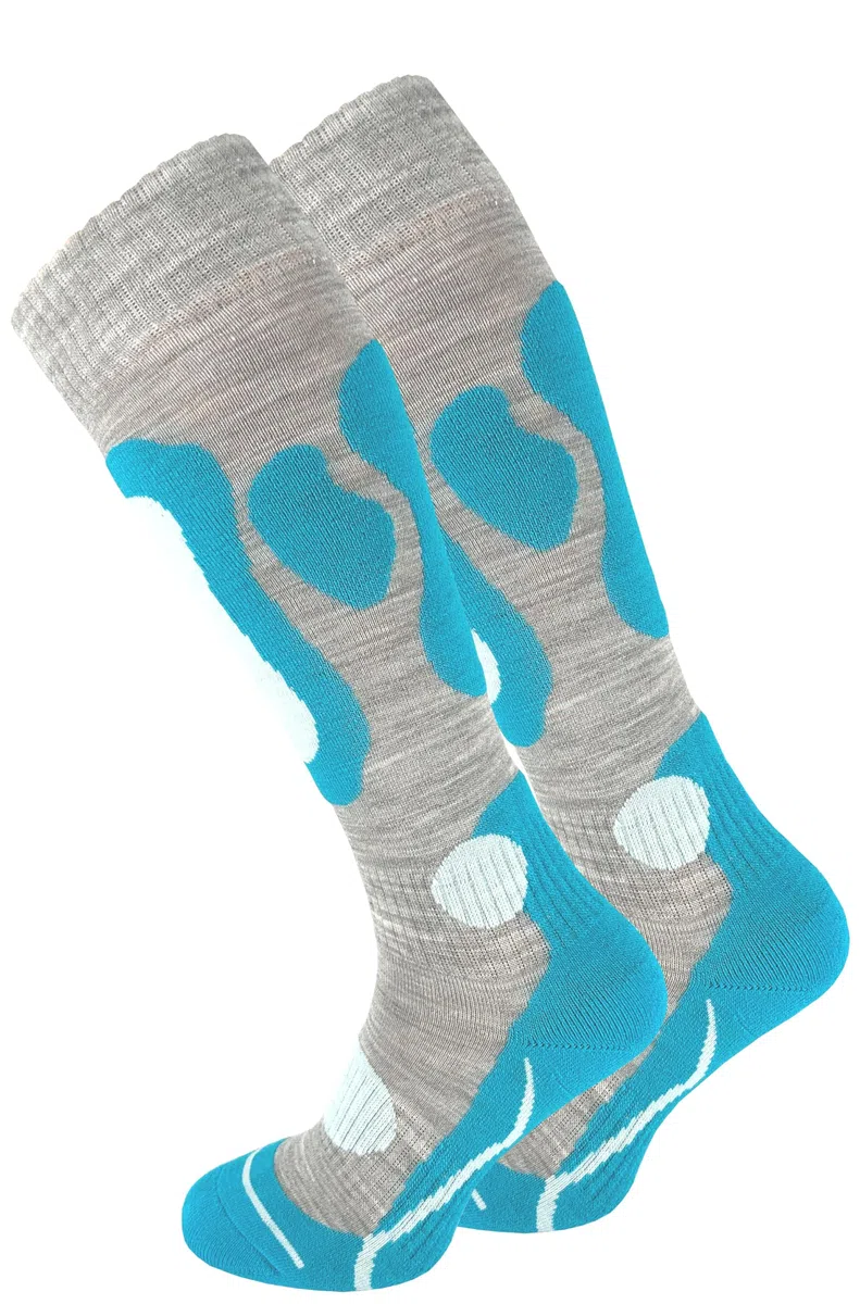 Cotton Prime Calcetines de esquí para hombre y mujer – Calcetines cálidos de esquí calcetines térmicos de invierno con acolchado, hasta la rodilla, calcetines de esquí para invierno, snowboard