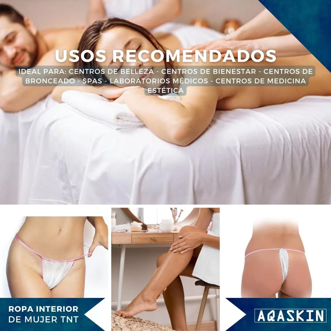 Tanga Desechable Estética Mujer en TNT, Descuentos por Cantidades, Masajes, SPA, Tanga Desechable, Cantidades Disponibles: 1-2 - 4-10 Paquetes de 100uds.