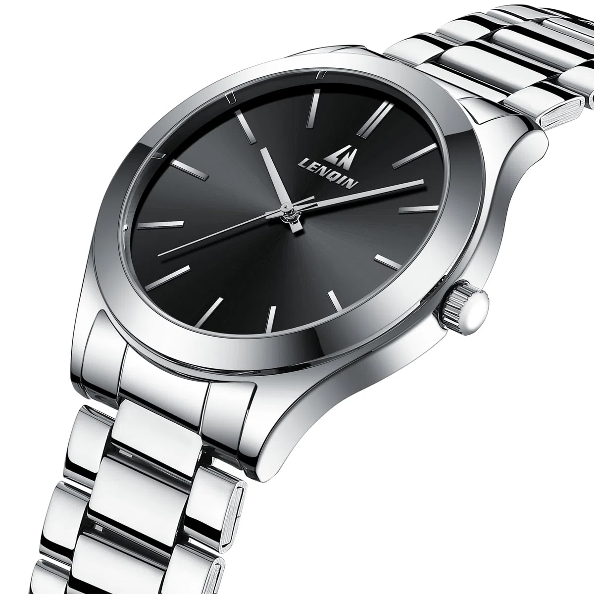 LN LENQIN Reloj Hombre Relojes De Acero Inoxidable para Hombres Relojes De Pulsera Impermeables para Hombres Reloj De Cuarzo Analógico De Diseño De Negocios De Moda