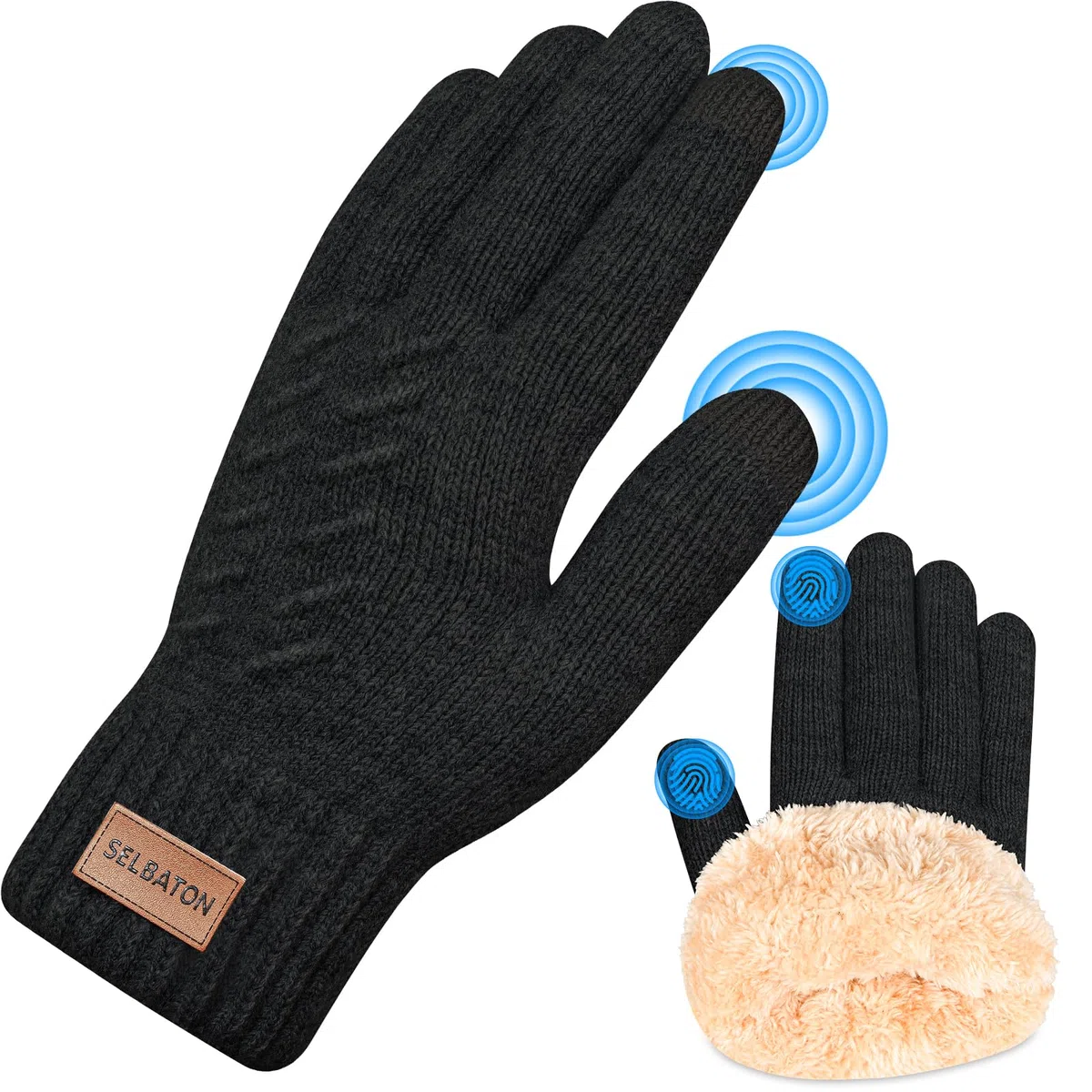 Guantes Invierno Hombre termicos Mujer - para Pantalla Táctil Cálidos, Guantes Elásticos al Aire Libre, Conducción, Ciclismo, Escritura, Pesca, Correr, Esquí