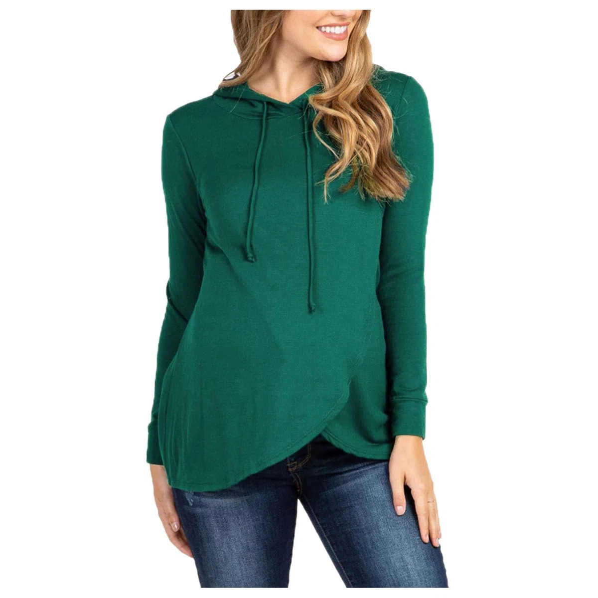 Traje de maternidad para mujer, forro polar, jersey de lactancia, ropa de maternidad, talla grande, sudadera larga con capucha, sudadera con capucha monocolor, con bolsillos para lactancia