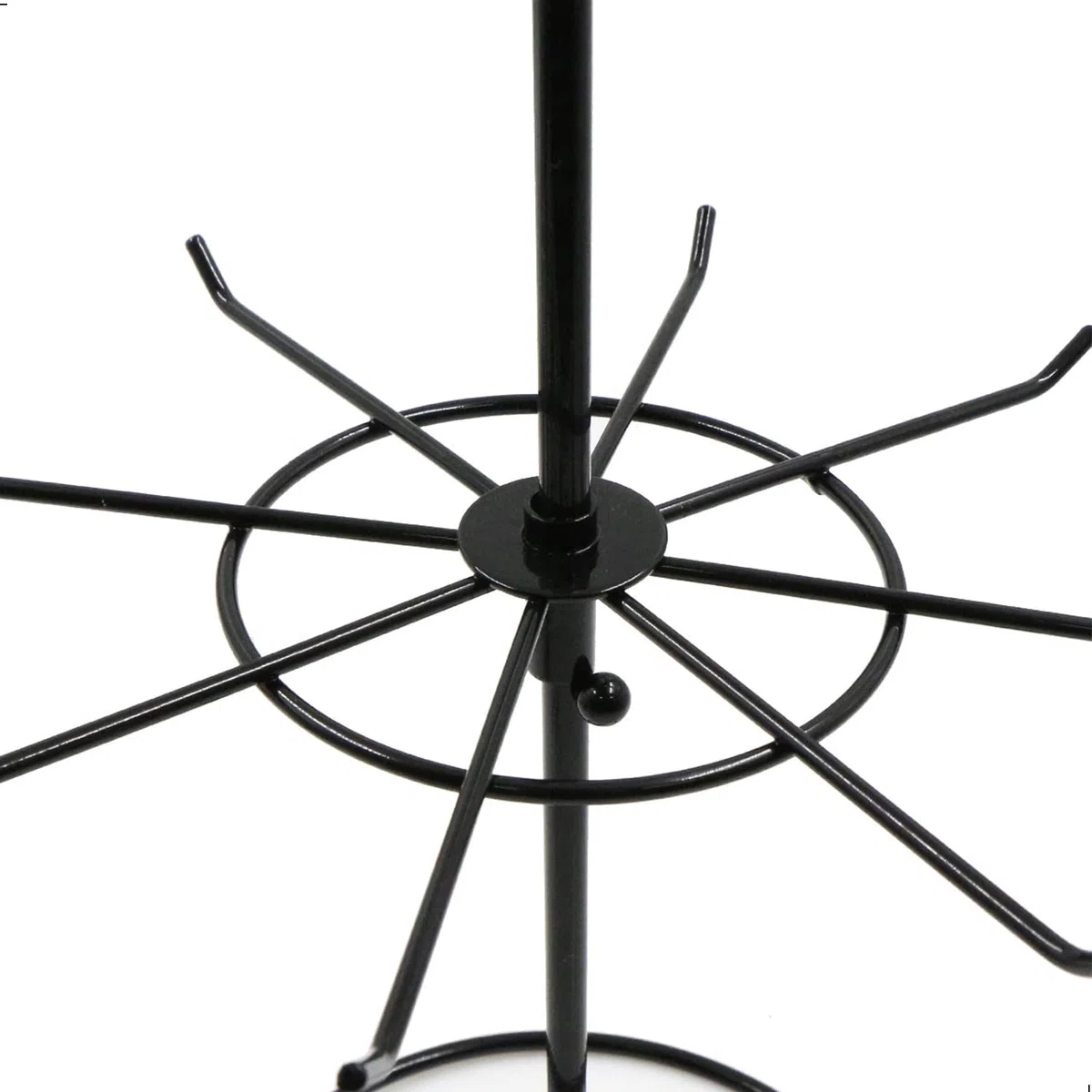 Soporte De Joyería Expositor Giratorio - Metal Para Collar, Redondo 2 Niveles Cadena Colgar Pendientes, Anillos, Pulseras, Relojes, Accesorios, Se Puede Desmontar, Negro