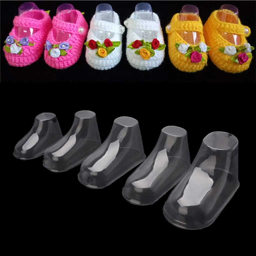 Botines de bebé, Zapatos, 10 Uds., plástico Transparente, exhibidor de pies de bebé, árboles de Zapatos, Botines de bebé, Zapatos y Calcetines, 8/9/10,5/11/12cm Transparente