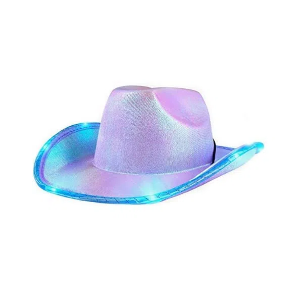 Sombrero de vaquero unisex con luz LED intermitente, divertido sombrero iluminado para boda, graduación, fiesta de cumpleaños, Halloween, Navidad