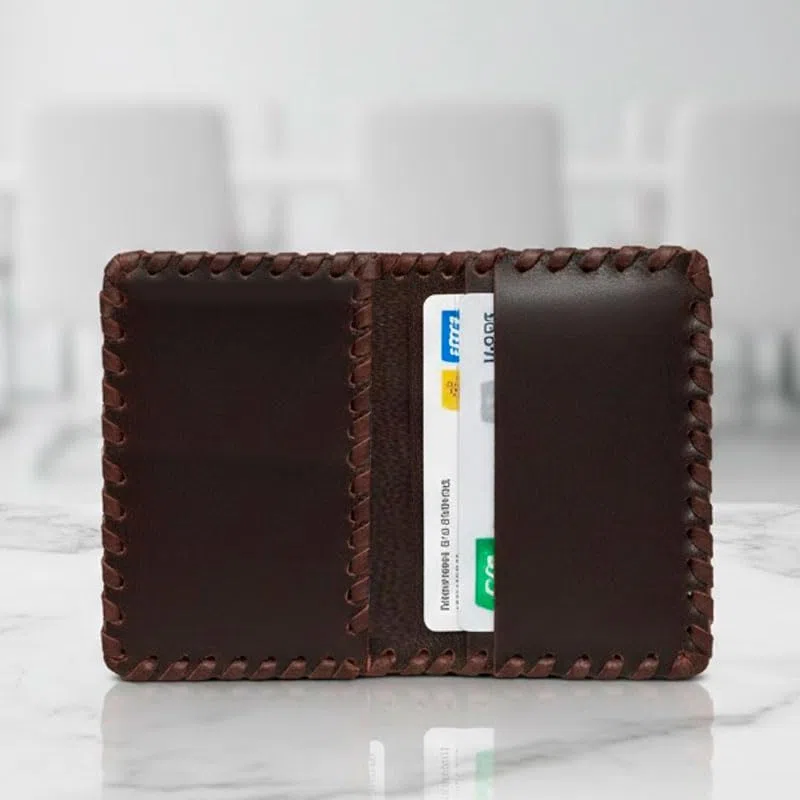Tarjetero de cuero hecho a mano para mujer y hombre | Cartera pequeña para tarjetas | Hecho a Mano en España