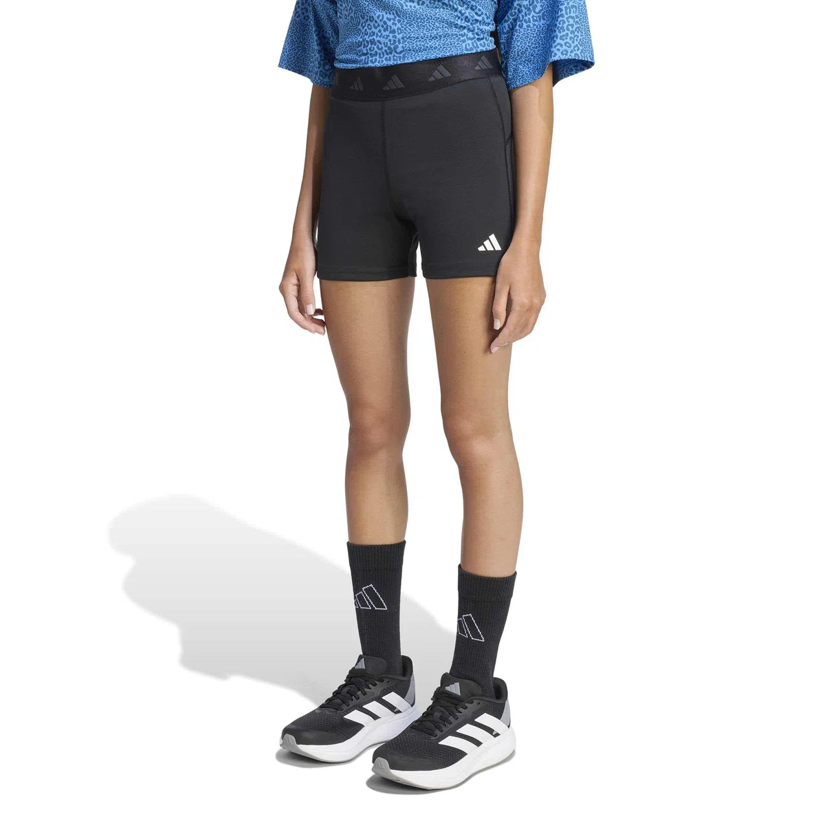 adidas Niños Teamwear Short Tight Laufbekleidung Mallas para Correr Black/Carbon/White - Negro