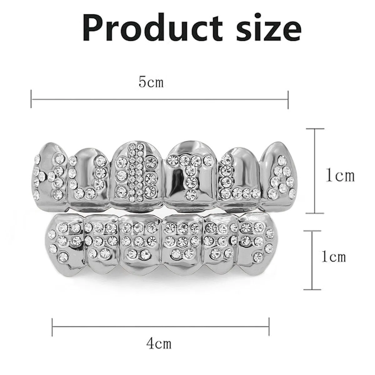 Dientes Postizos,18k Grillz De Hip Hop Chapado En Oro, Shine Parrillas De Oro Chapado Dientes De Hip Hop Conjunto, Regalo De Fiesta De Cosplay De Halloween