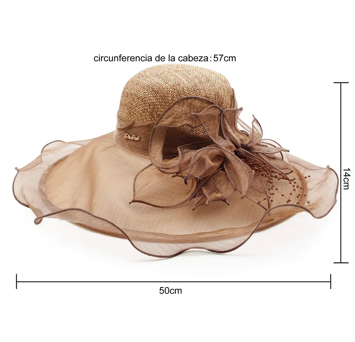 Carnavalife Sombrero de Sol Florales para Mujer, Gorro Nupcial para Vestido de Novia, Tocado de Iglesia Derby para Fiesta de Té, Talla única