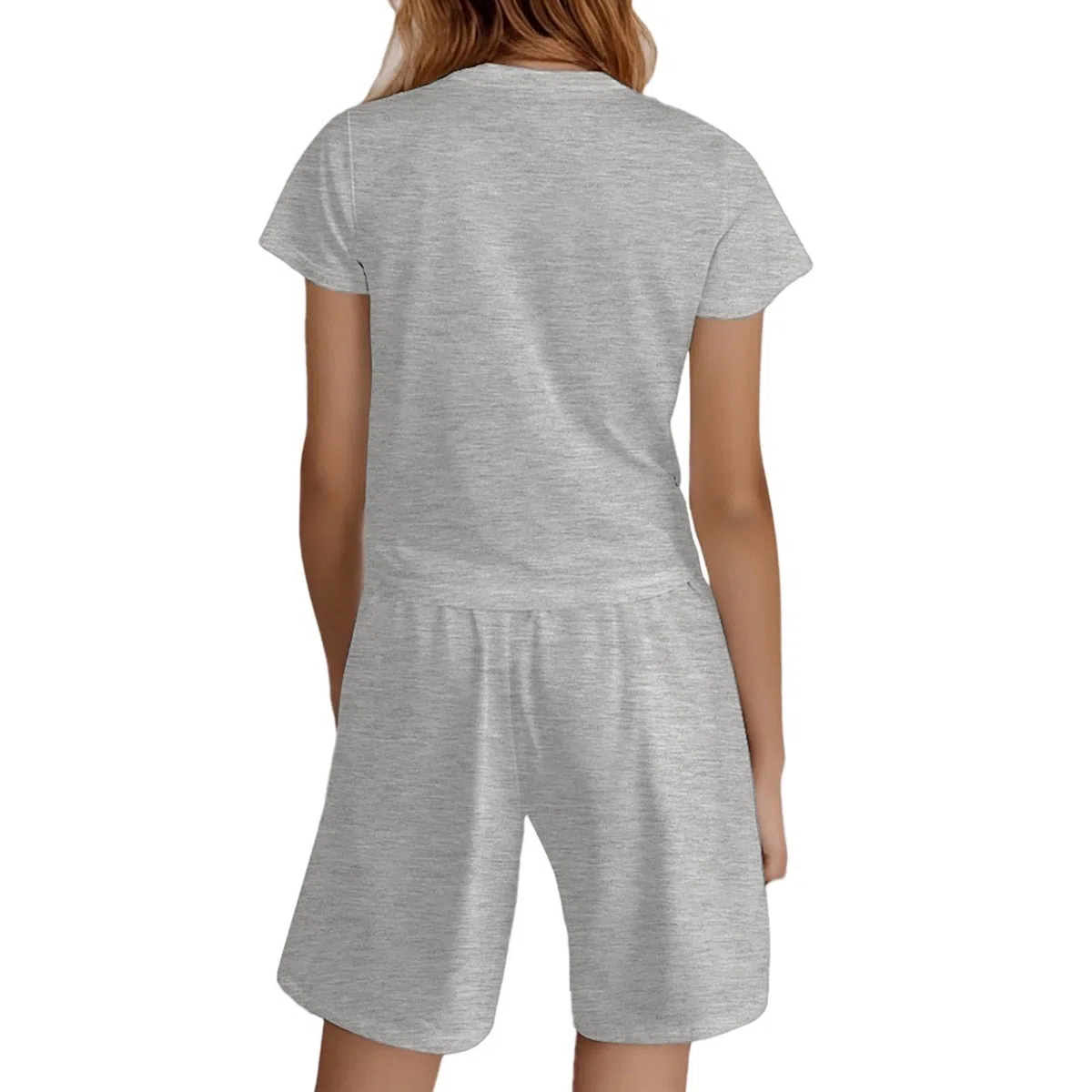 Conjunto de Primavera y Verano para niñas de 3 a 14 años, Camiseta Manga Corta y Pantalones Cortos Deportivos, Muy versátil.