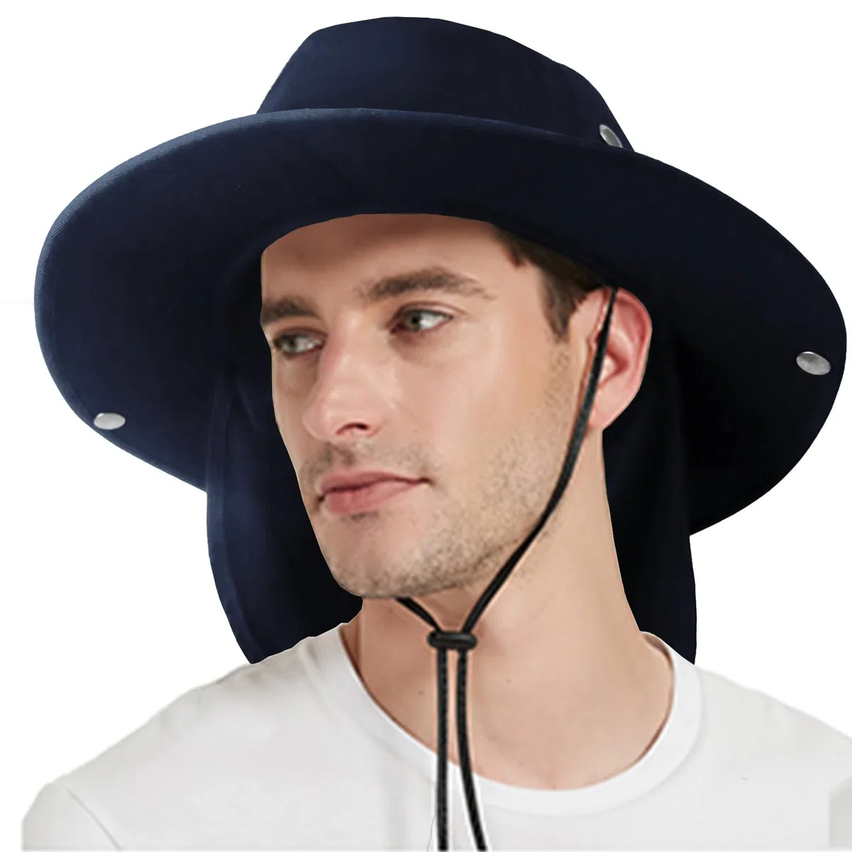 Sombrero de Hombre Sol Pescador Gorras Safari de Pescador Transpirable Protección UPF Cuello para y Plegable Malla Jardinería Trekking Gorro con Orejeras