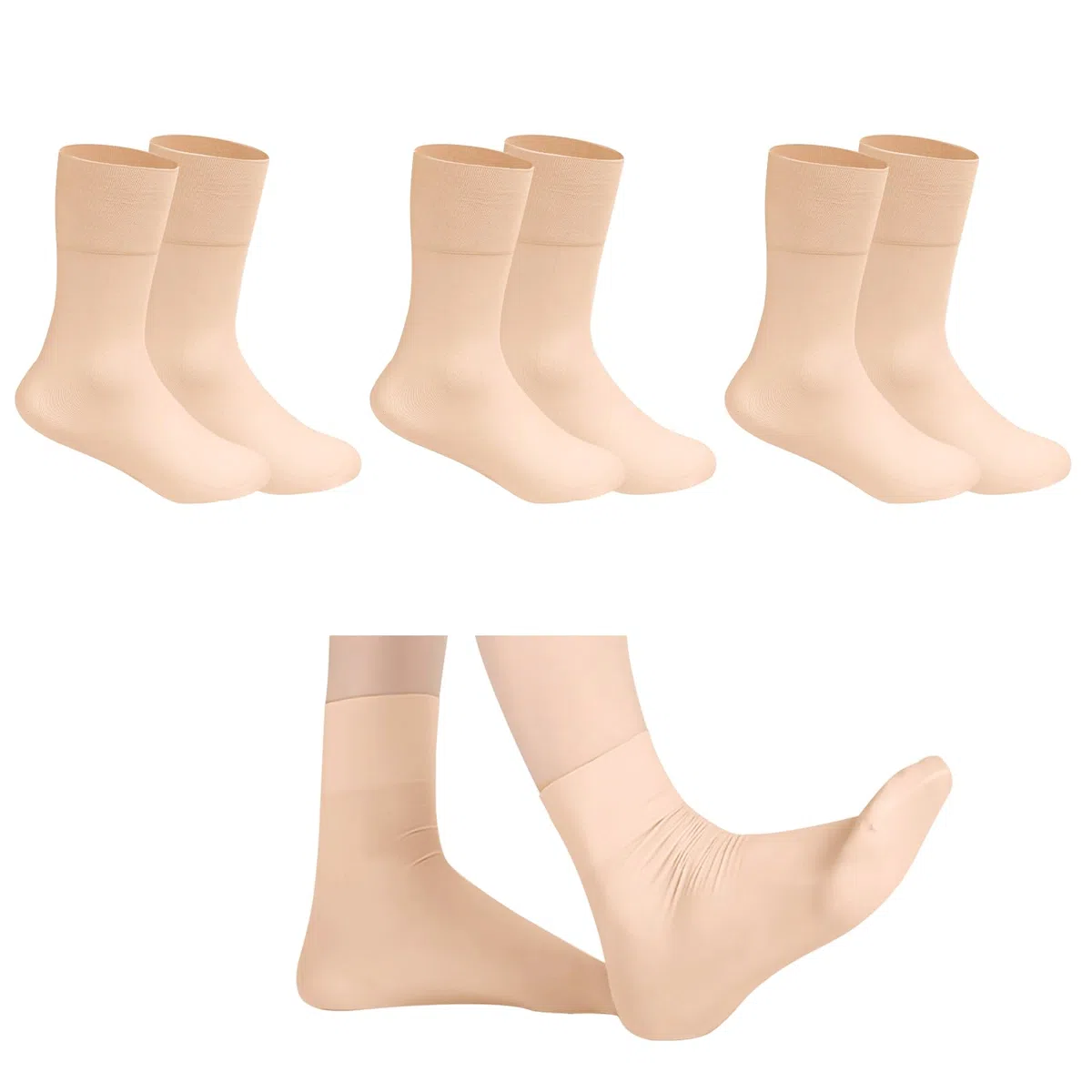 SPATUAMZ 3 pares de calcetines de ballet para niñas, sin costuras, suaves, transpirables, elásticos, para niños, para pies de 15,5 a 17 cm, jazz, yoga, gimnasia