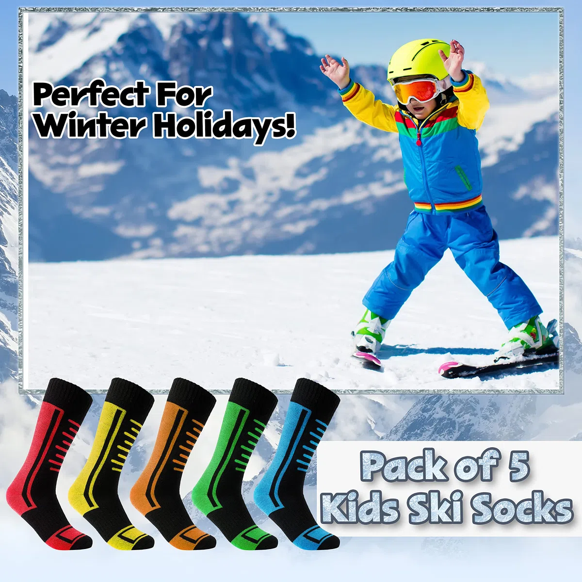 CityComfort Calcetines de Esquí para Niños Multipack 27-31, 31-36