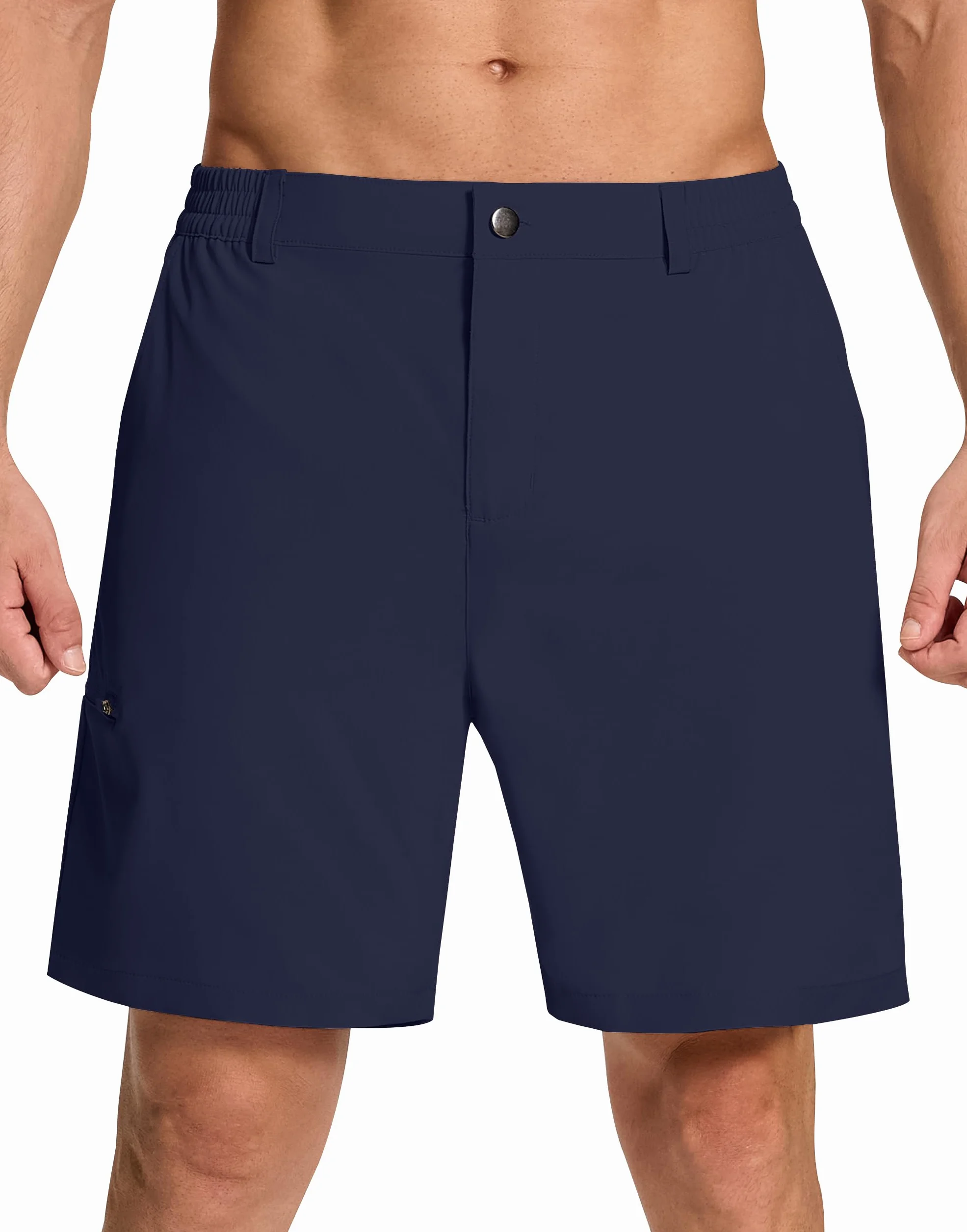 SERAMY Pantalones cortos de golf elásticos para hombre con 6 bolsillos, ajuste seco, entrepierna de 7 pulgadas, vestido ligero para senderismo, trabajo casual