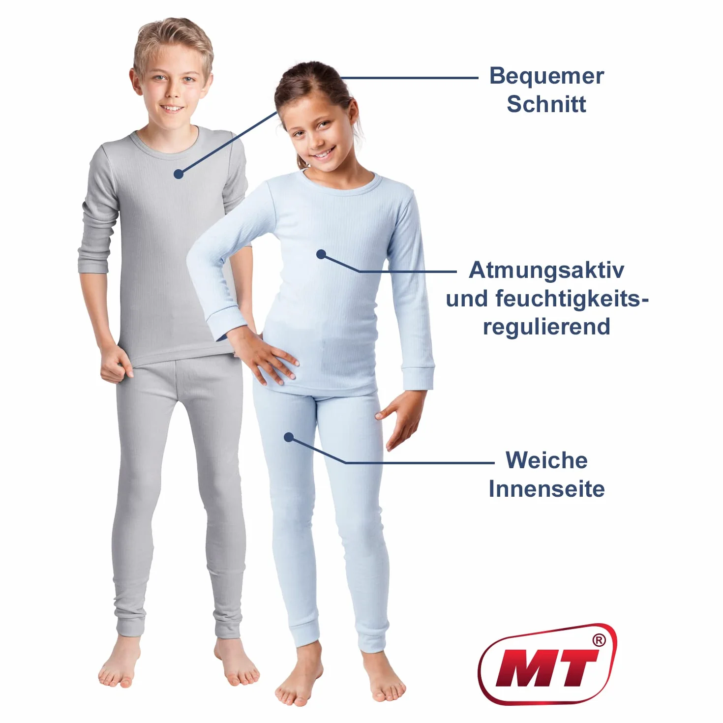 MT Juego de ropa interior térmica y de esquí para niños, ropa interior de invierno para niños y niñas