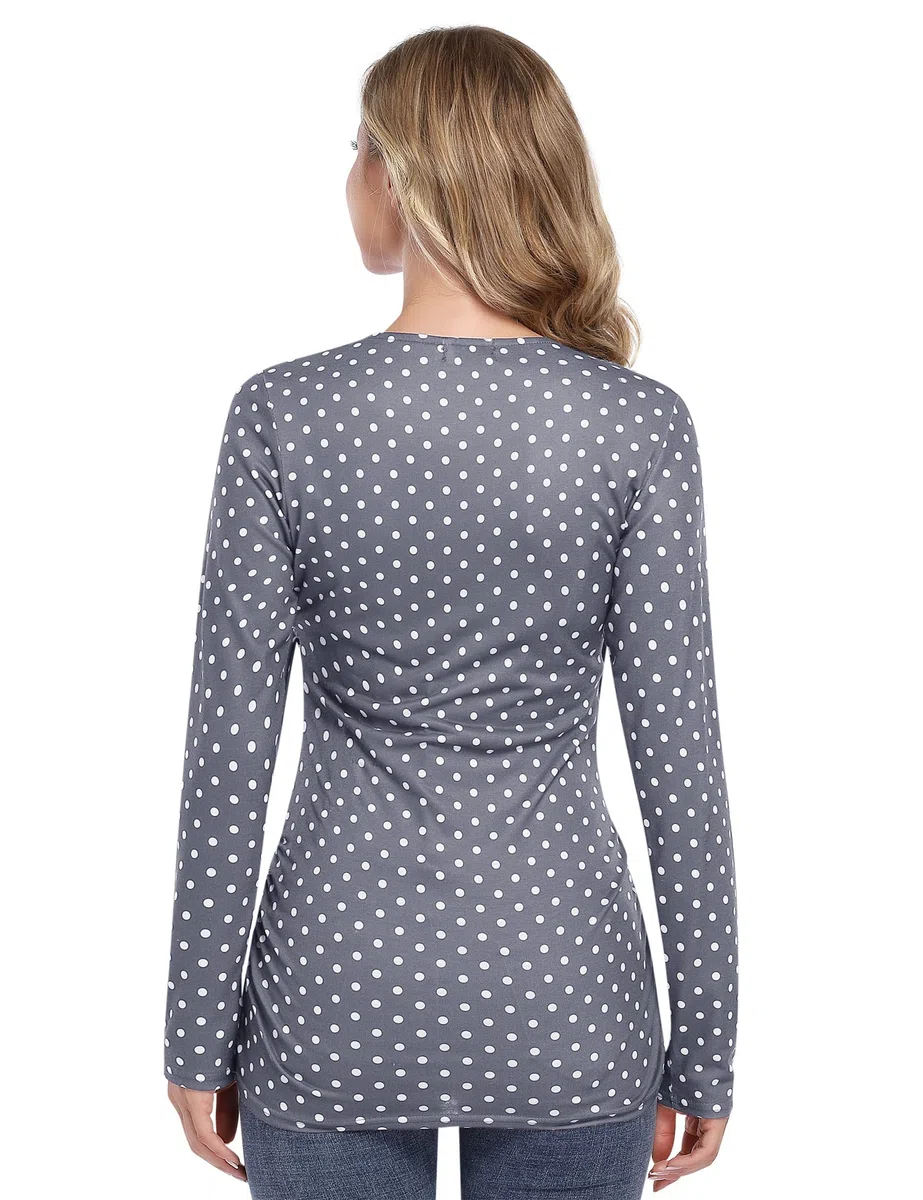 KOJOOIN Camiseta de maternidad para mujer, cuello en V, manga corta, para embarazadas