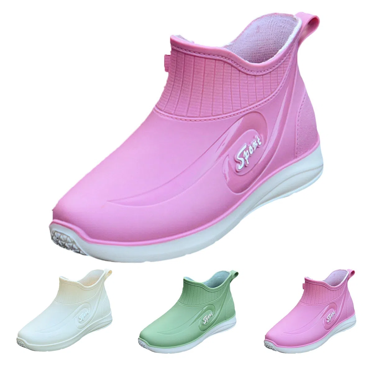 riou Botas De Lluvia Comodas Wellington Boots Lluvia Zapatos De Jardin Botines Jardín Trabajo Moda Flexible Y Antideslizante Negro Azul 36-43