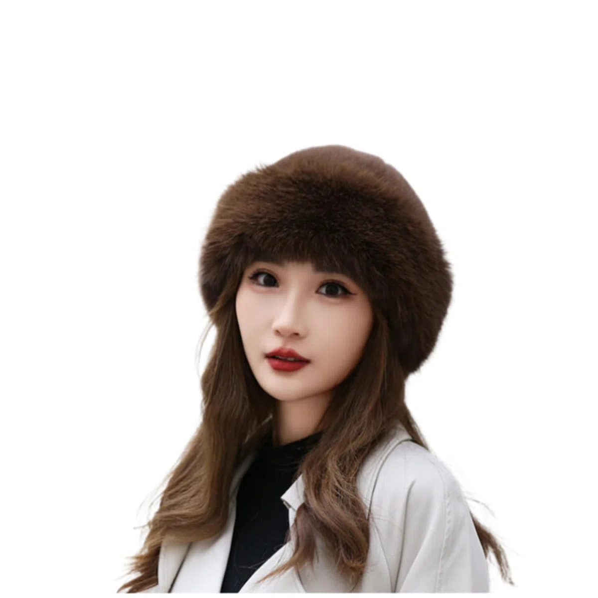 YEKEYI Sombrero cálido de piel sintética para mujer, sombrero de moda para invierno, sombrero de visón sintético, versátil, boina de invierno