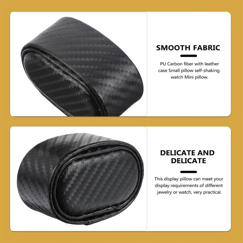 Hemobllo Cojines Exhibición Relojes 3 Piezas 6,8x4,5x3 cm Cuero PU Fibra Carbono – Repuesto Almohadillas para Caja Joyería, Protegen Pulseras & Smartwatches sin Deformar, para Coleccionistas y Tiendas