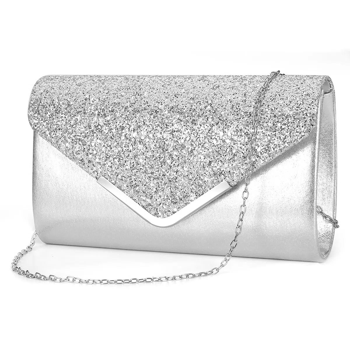 Bolso de Mano de Mujer con Cadena Elegante, Bolsos Clutch Fiesta de Noche Brillante con Cadena, Citas Románticas y Eventos de Noche, para Boda, Fiesta, Cóctel, Graduación, Vacaciones