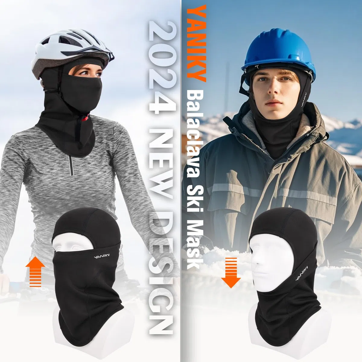 YANIKY Pasamontañas resistente al viento cálida máscara de esquí para bicicleta pasamontañas de invierno para hombre y mujer, máscara facial transpirable para ciclismo, esquí, motocicleta, deportes al