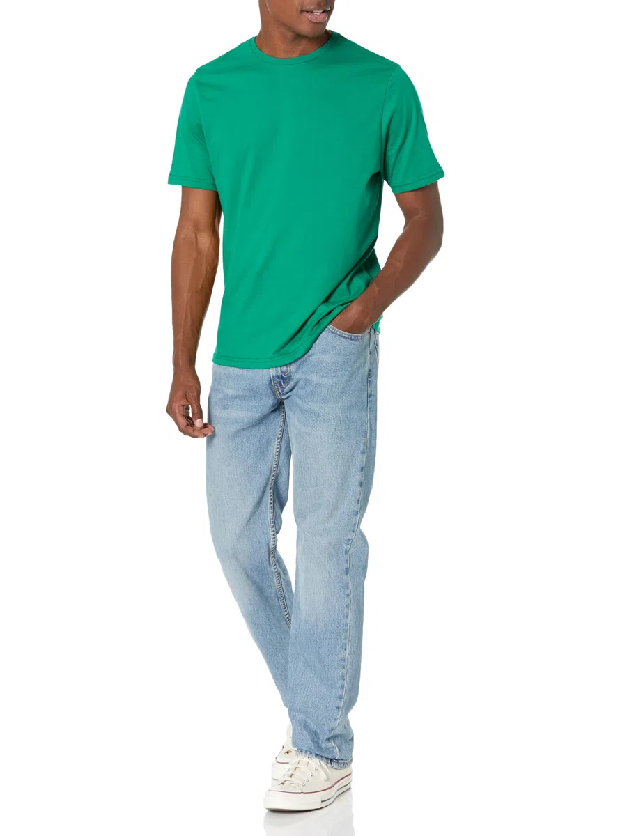 Amazon Essentials Hombre Camiseta de Cuello Redondo de Algodón Manga Corta Corte Clásico