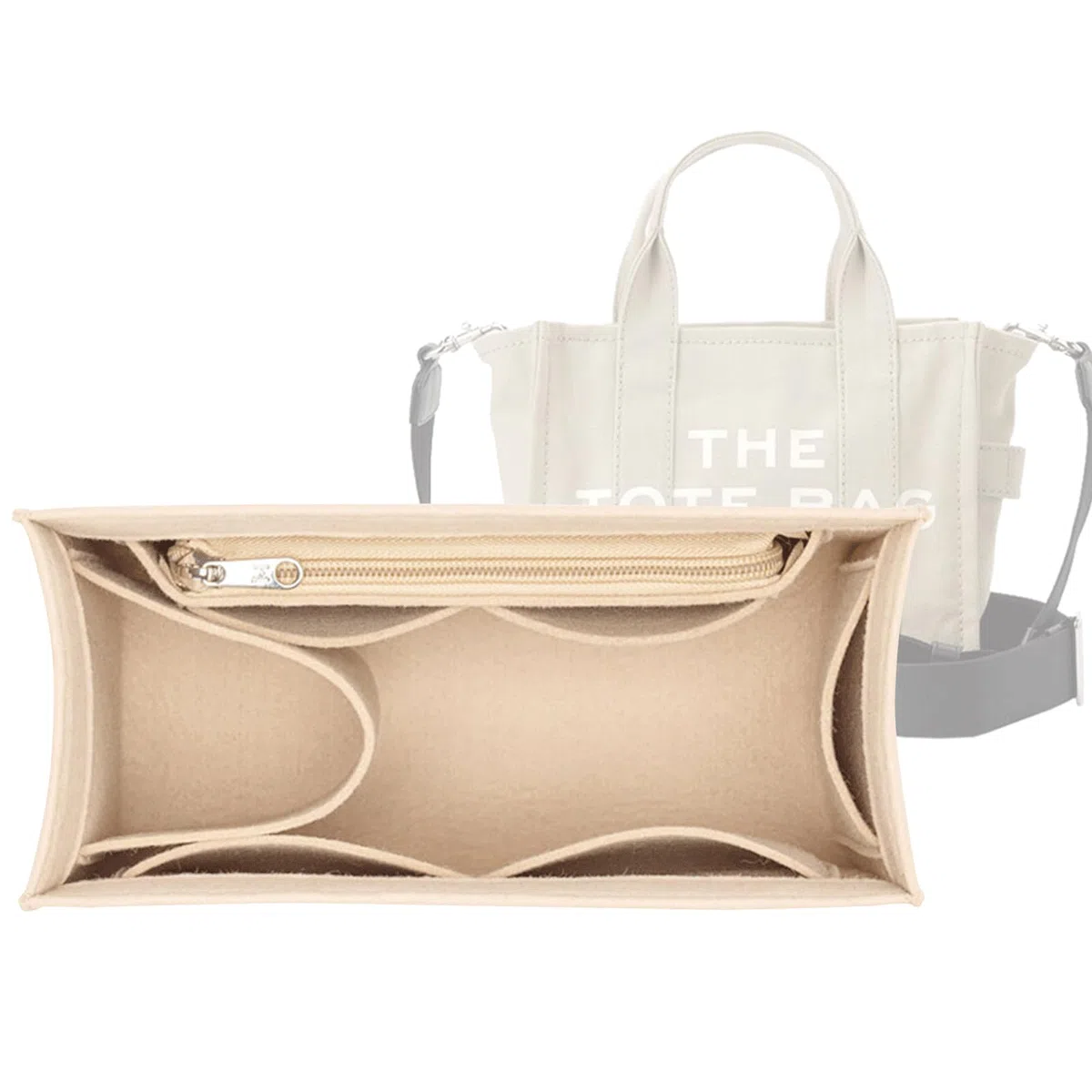 Lckaey Organizador de bolso para inserto Marc Jacobs para inserto de bolsa mediana 2042beige-S