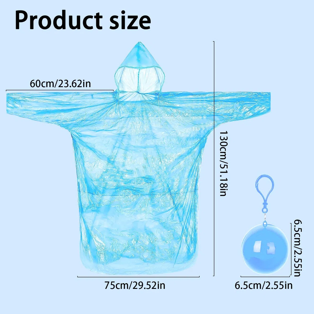 Chubasqueros Impermeable, 5 Pcs Poncho de Lluvia Desechables Portátil, Chubasquero Emergencia, Ponchos Impermeables con Capucha y Mangas, para Hombre Mujer Viajes Concierto Exteriores
