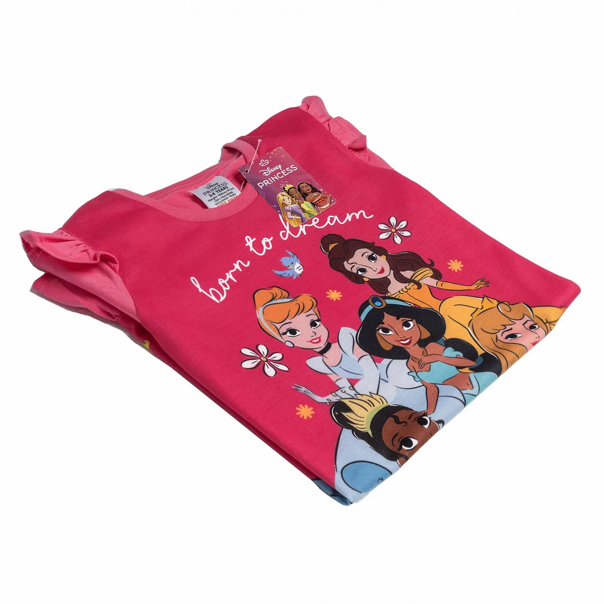 Disney Camisón de princesa para niñas, con volantes, Cenicienta, Belle, Tiana, Jasmine, Aurora, pijama