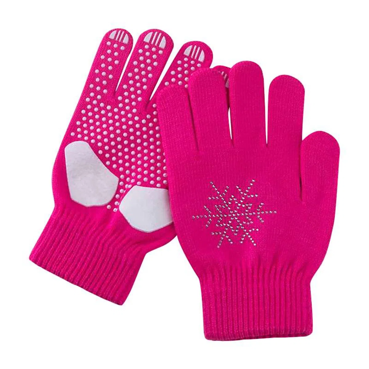 Hotfiary Guantes de Patinaje artístico para niños Niñas Guantes de Patinaje sobre Hielo Antideslizantes con Guantes térmicos de Diamantes de imitación para Regalo