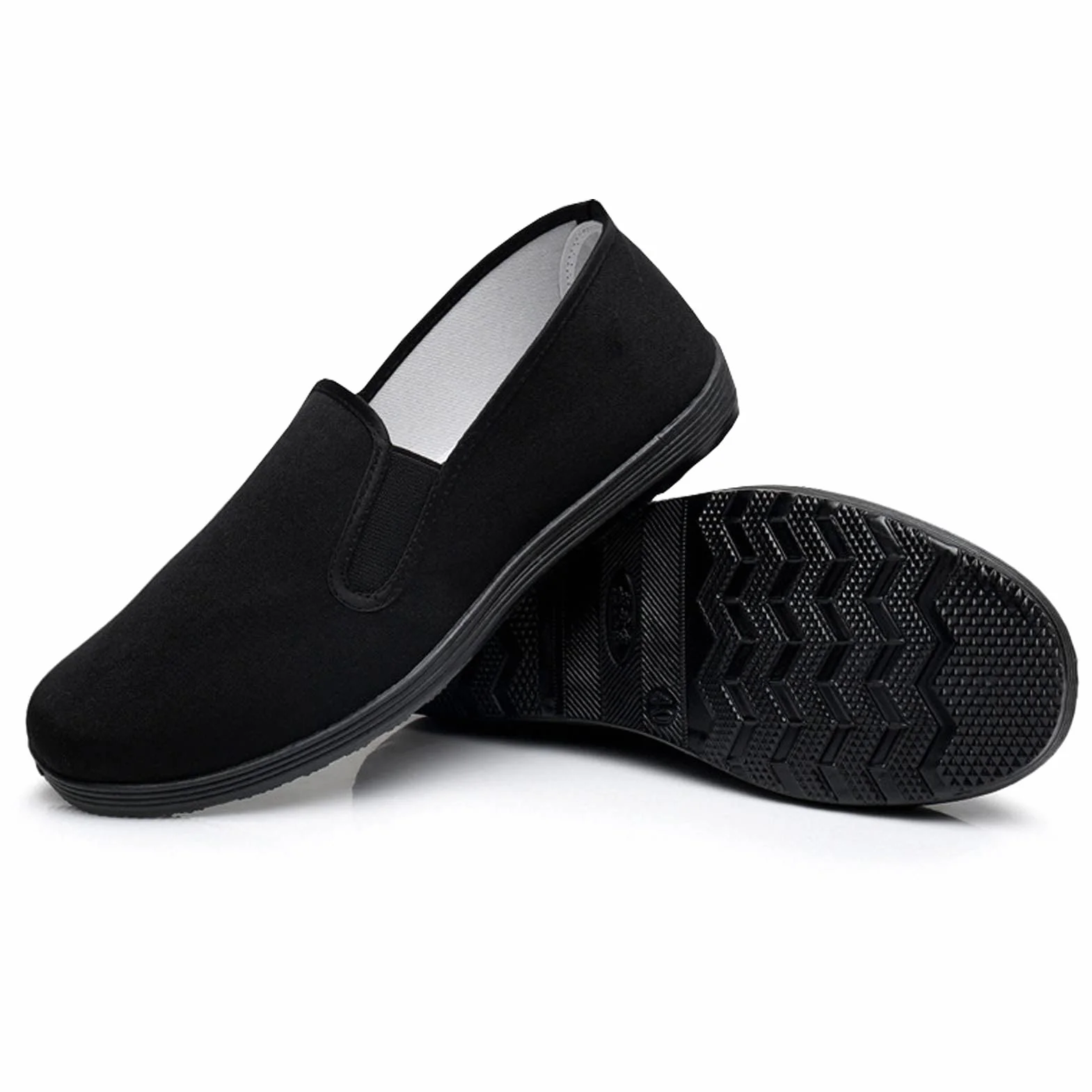 Zapatillas Chinas de Kung Fu de Lona para Artes Marciales, Zapatos de Tai Chi, Suela de Goma, Unisex, Todo Negro