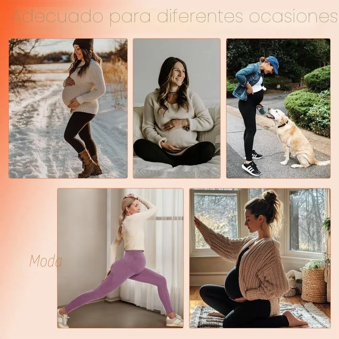 QGGQDD Leggings térmicos de maternidad para mujer, cintura alta, cálidos, para embarazo, invierno, para el hogar, deportes, Negro , XL