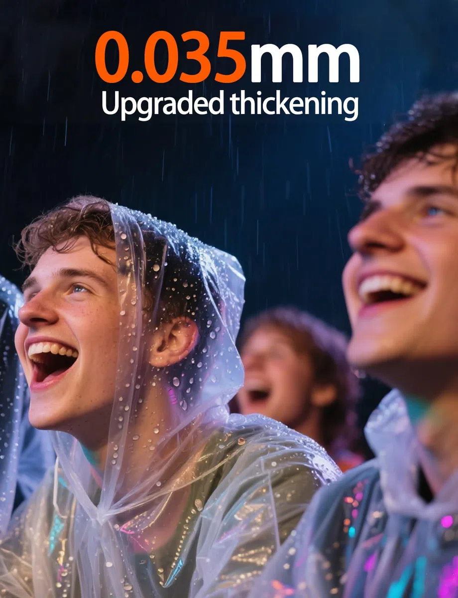 Poncho de lluvia desechable transparente para hombre y mujer, 5/10 unidades, 100% impermeable, con capucha, ligero, para senderismo, camping y viajes, poncho de emergencia