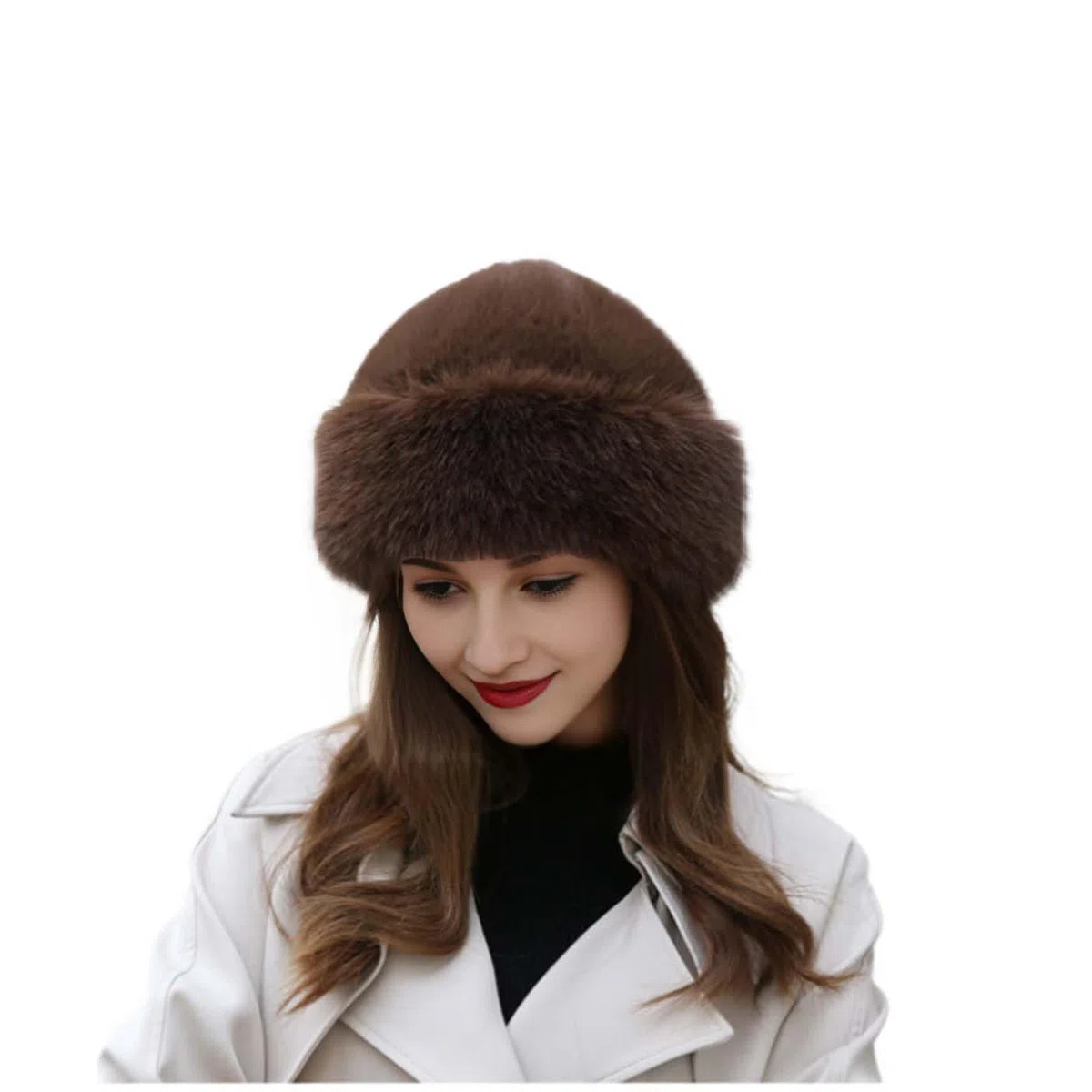 YEKEYI Sombrero cálido de piel sintética para mujer, sombrero de moda para invierno, sombrero de visón sintético, versátil, boina de invierno