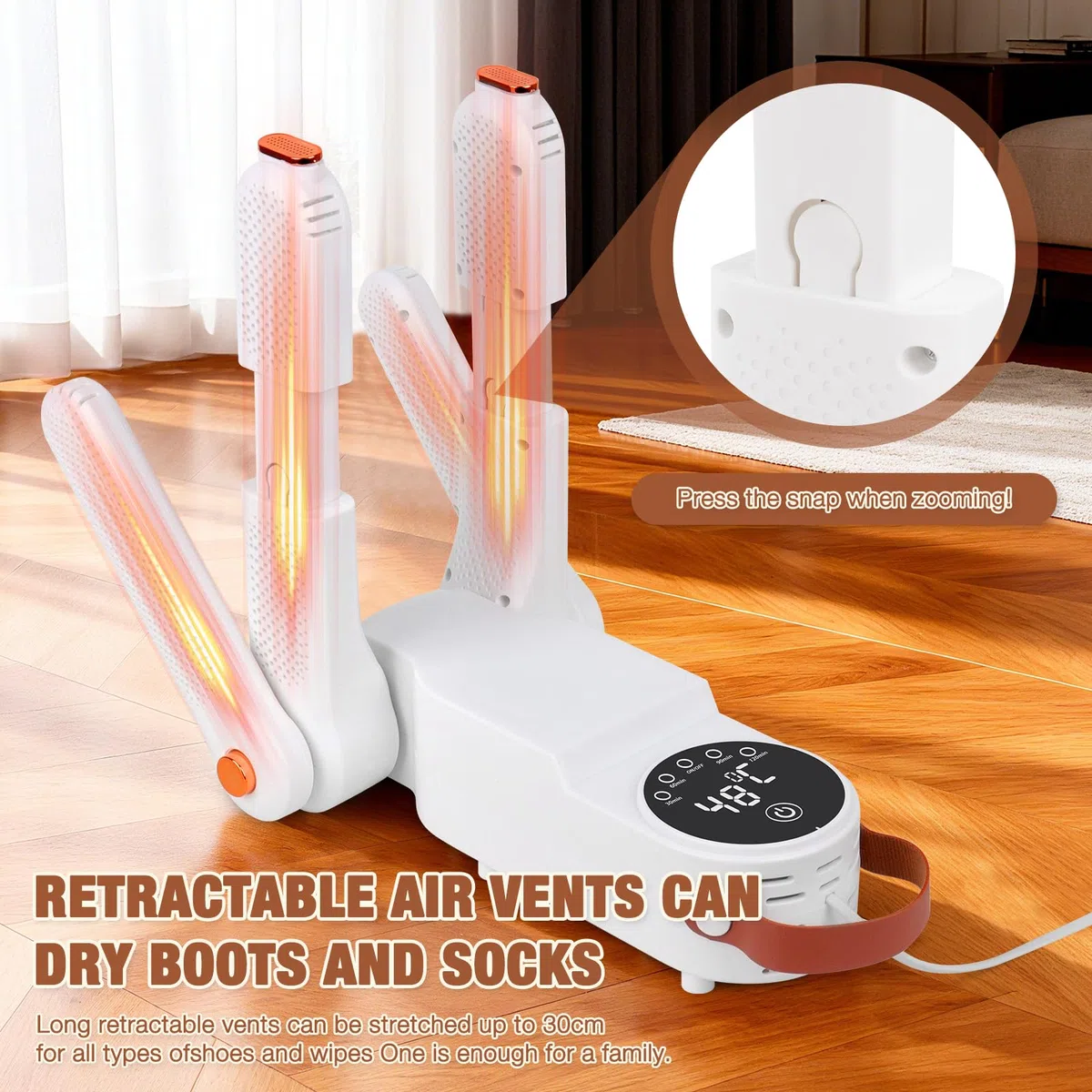 Secador De Zapatos, Secador De Botas Eléctrico Con Temporizador Inteligente, Secado De Guantes, Secado De Botas Portátil, Secad De Guantes De Diseño Plegable Para Futbol Boxe Esqui Sombreros